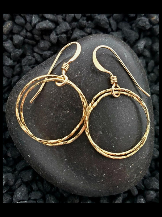 Diamond Cut Circle Dangles | Sterling Silver Gold Filled Earrings | Light Years