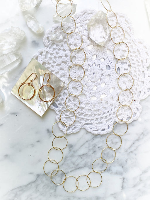 Diamond Cut Circle Necklace | Sterling Silver Gold Filled | Light Years