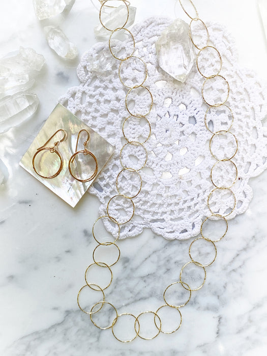 Diamond Cut Circle Necklace | Sterling Silver Gold Filled | Light Years