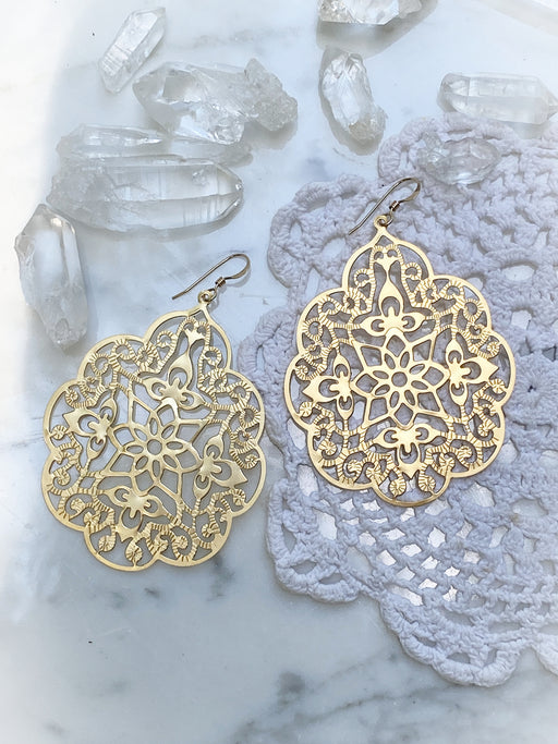 Moroccan Filigree Statement Earrings | 14kt Gold Filled Dangles | Light Years Jewelry