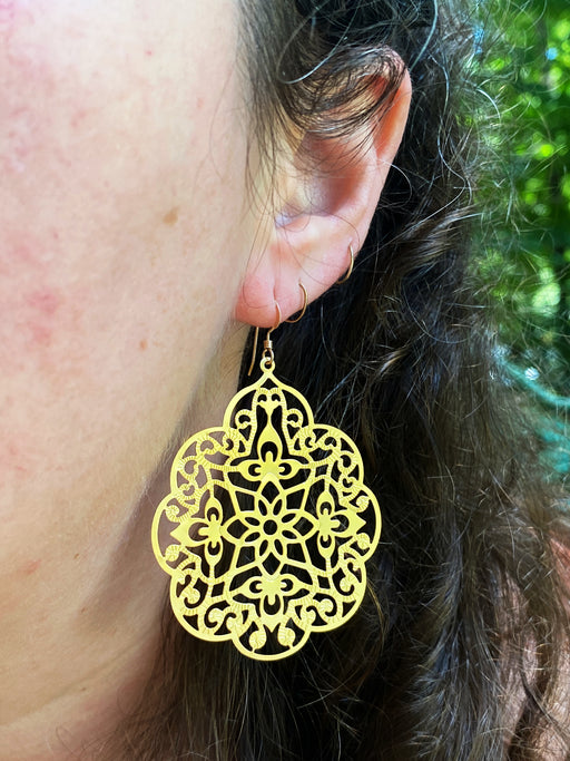 Moroccan Filigree Statement Earrings | 14kt Gold Filled Dangles | Light Years Jewelry