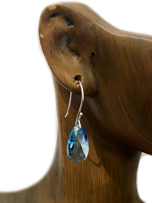 Crystal Briolette Drop Earrings | Sterling Silver Dangles | Light Years