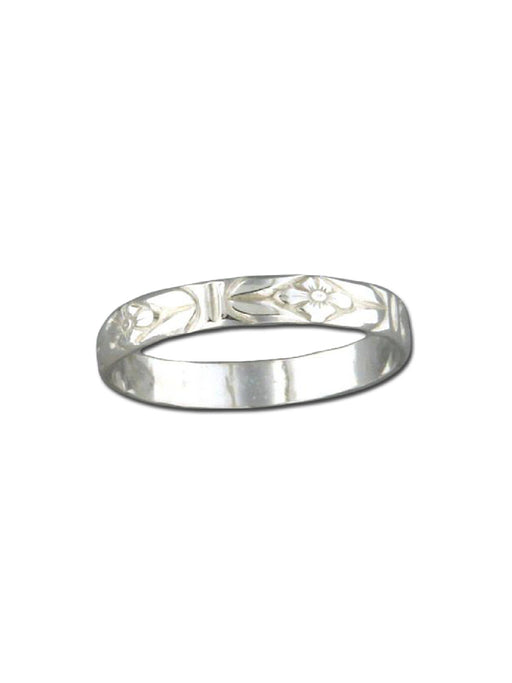 Sterling Silver Floral Band | Stacking Ring Size 5 6 7 8 9 10 | Light Years Jewelry