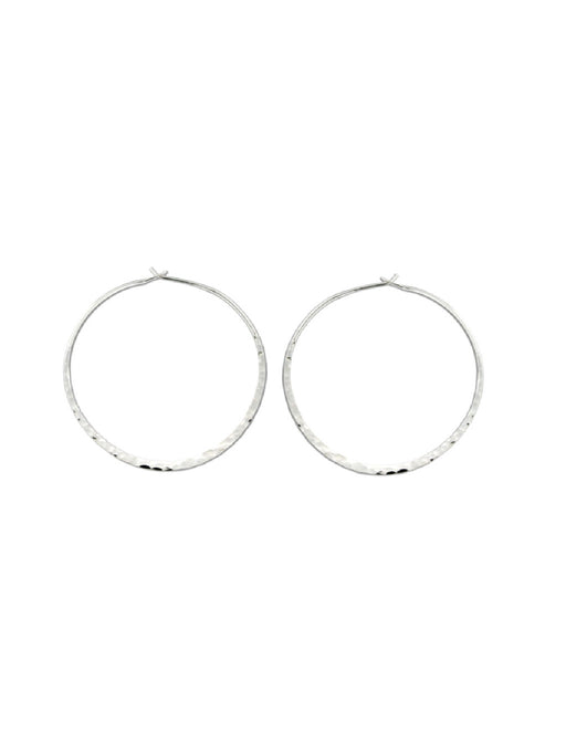 Silver Hammered Hoops | Sterling Silver Earring | Light Years Jewelry