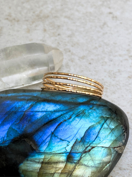 Four Hammered Bands Ring | 14kt Gold Filled Jewelry | Light Years