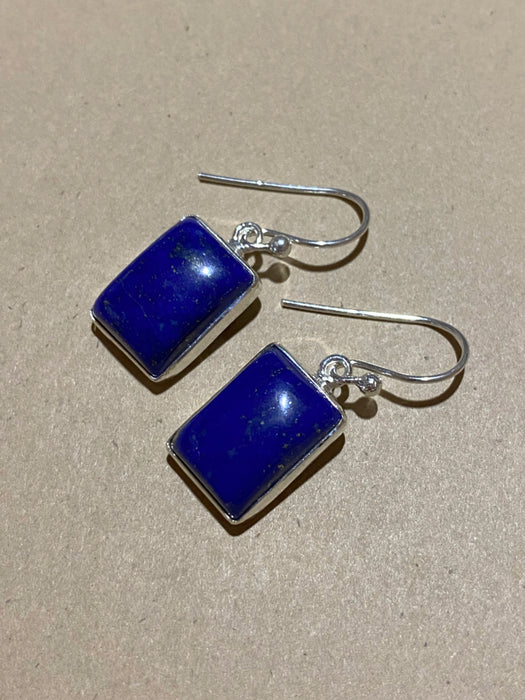 Polished Lapis Dangles | Sterling Silver Earrings | Light Years Jewelry