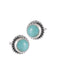 Round Stone Border Posts | Sterling Silver Studs Earrings | Light Years