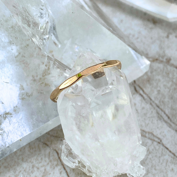 Hammered Gold Toe Ring | 14kt Gold Filled Adjustable Band | Light Years