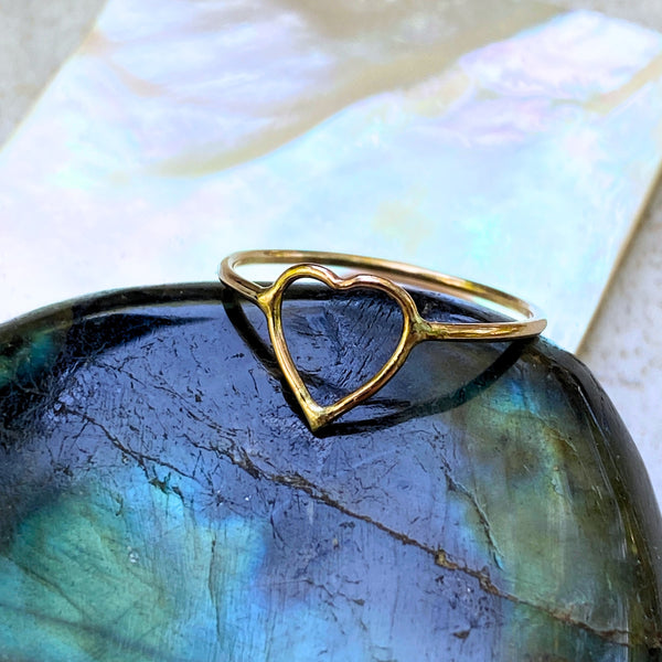 Heart Outline Ring | 14kt Gold Filled Size 3 4 5 6 7 8 9 10 11 | Light Years