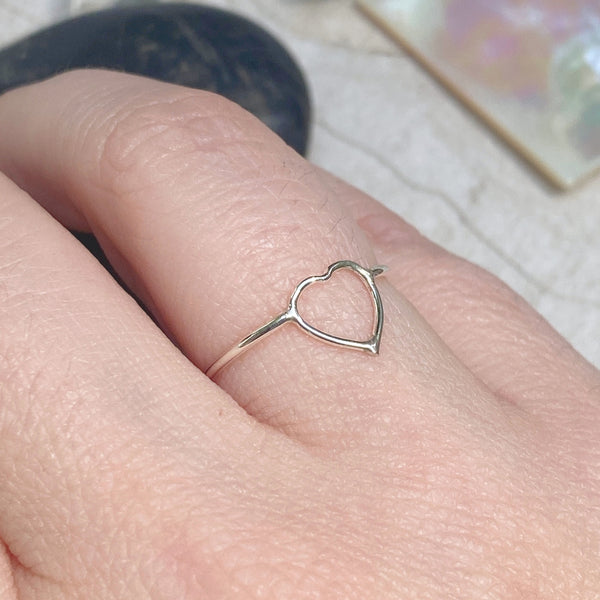 Heart Outline Ring | Sterling Silver Size 3 4 5 6 7 8 9 10 11 | Light Years Jewelry