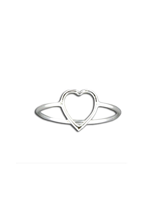 Heart Outline Ring | Sterling Silver Size 3 4 5 6 7 8 9 10 11 | Light Years Jewelry