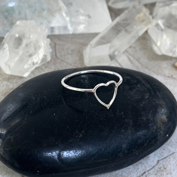Heart Outline Ring | Sterling Silver Size 3 4 5 6 7 8 9 10 11 | Light Years Jewelry