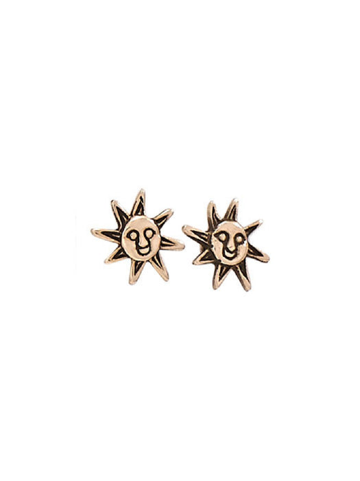 Bronze Happy Sun Posts | Sterling Silver Studs Earrings | Light Years