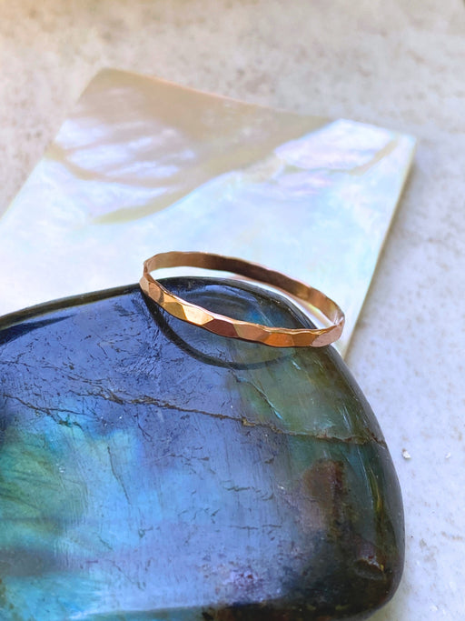 Rose Gold Filled Hammered Band | Sizes 5 6 7 8 9 | Light Years Jewelry