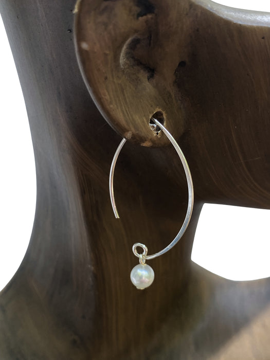 Modern Freshwater Pearl Earrings | Sterling Silver Gold Filled | Light Years