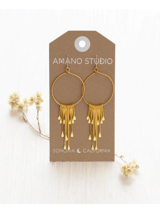 Rain Goddess Earrings Amano | Gold Plated Dangles | Light Years Jewelry