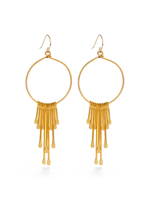 Rain Goddess Earrings Amano | Gold Plated Dangles | Light Years Jewelry
