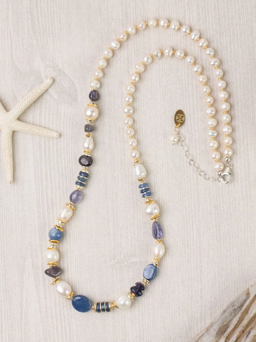 Seaside Collage Beaded Necklace | Gold Filled Handmade | Light Years
