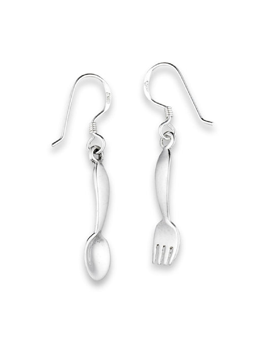 Fork & Spoon Dangle Earrings | Sterling Silver | Light Years Jewelry