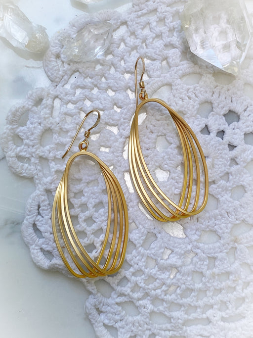 Twisted Oval Statement Dangle Earrings | 14kt Gold Filled | Light Years