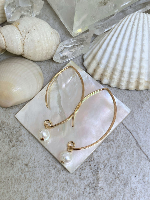 Modern Freshwater Pearl Earrings | Sterling Silver Gold Filled | Light Years