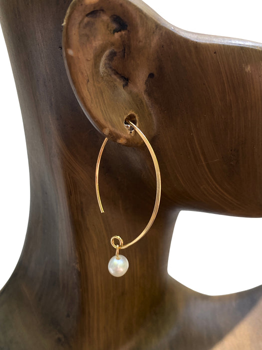 Modern Freshwater Pearl Earrings | Sterling Silver Gold Filled | Light Years
