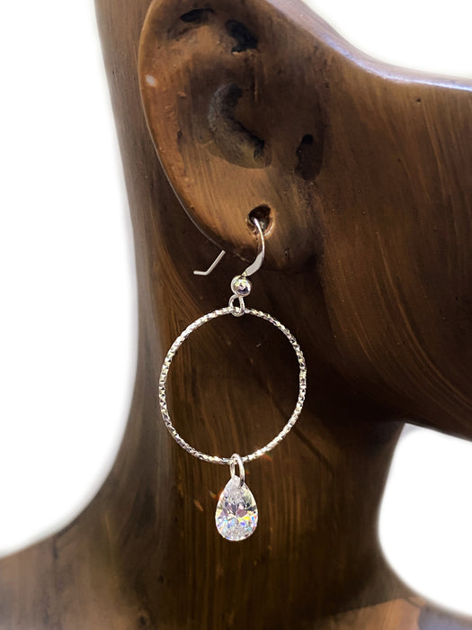 Sparkling Ring & Crystal Drops | Sterling Silver | Light Years Jewelry