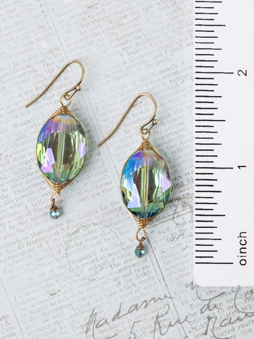 Crisp Autumn Wrapped Crystal Dangles | Handmade Earrings | Light Years