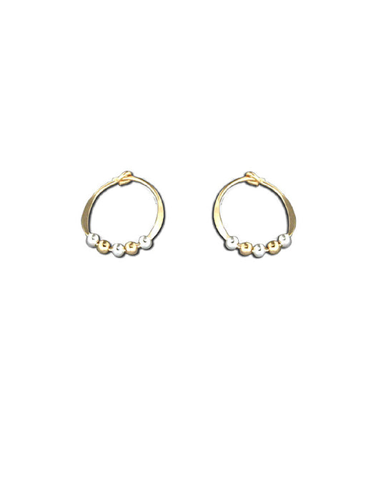 Mixed Metal Beaded Hoops | Gold Filled Earrings | Light Years