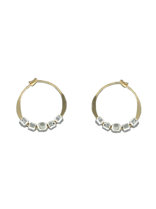 Gold Filled Hoops Sterling Silver Beads | Handmade Earrings | Light Years 