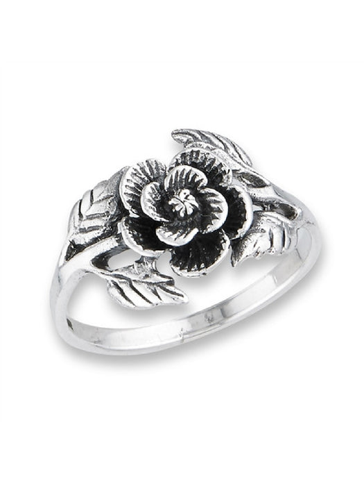 Rose Blossom Ring | Sterling Silver Size 6 7 8 9 | Light Years Jewelry