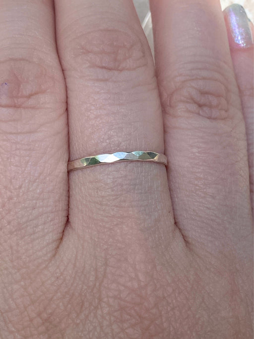 Hammered Band Ring | Sterling Silver Size 3 4 5 6 7 8 9 10 11 | Light Years Jewelry