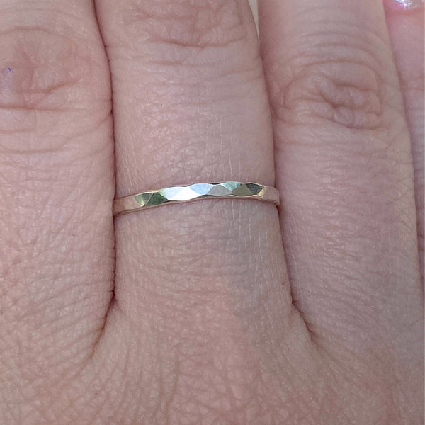 Hammered Band Ring | Sterling Silver Size 3 4 5 6 7 8 9 10 11 | Light Years Jewelry
