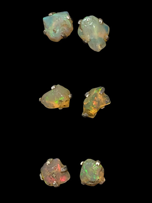 Ethiopian Opal Nugget Posts | Sterling Silver Studs Earrings | Light Years