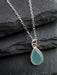 Chalcedony Teardrop Necklace | Sterling Silver Gold Filled Chain Pendant | Light Years