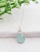 Chalcedony Teardrop Necklace | Sterling Silver Chain Pendant | Light Years
