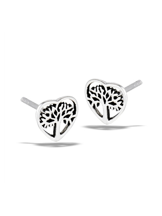 Heart Tree Posts | Sterling Silver Studs Earrings | Light Years Jewelry