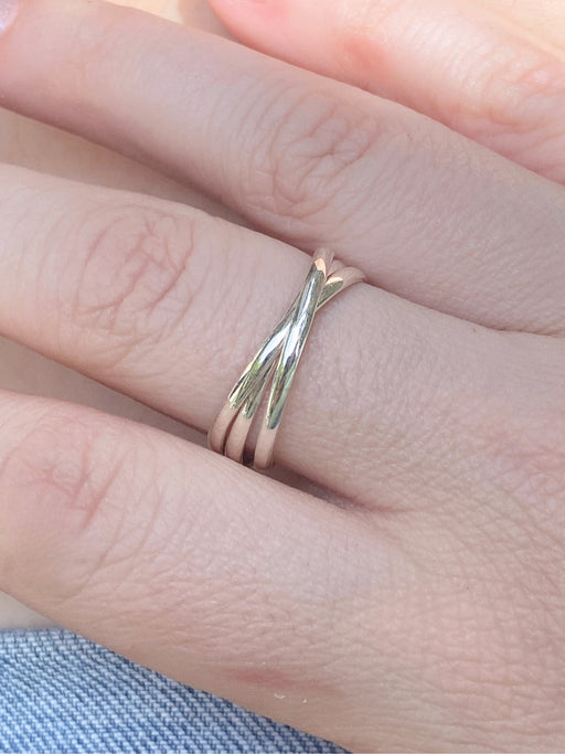 Triple Rolling Band Ring | Sterling Silver Size 4 5 6 7 8 9 10 11 | Light Years