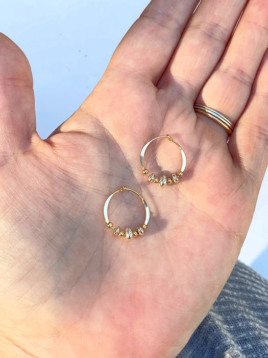 Handmade Beaded Hoops | Sterling Silver Gold Filled Earrings | Light Years