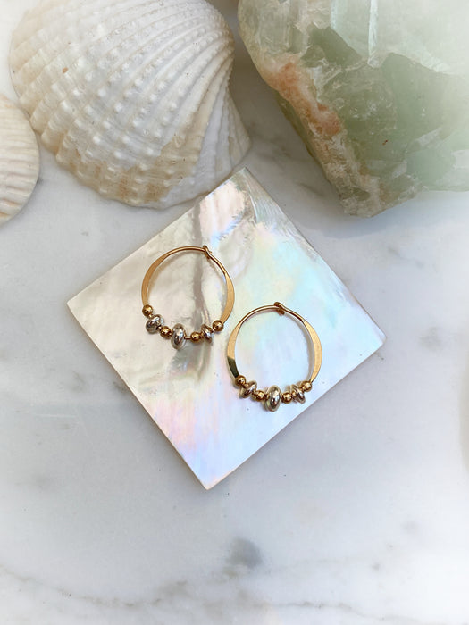 Handmade Beaded Hoops | Sterling Silver Gold Filled Earrings | Light Years