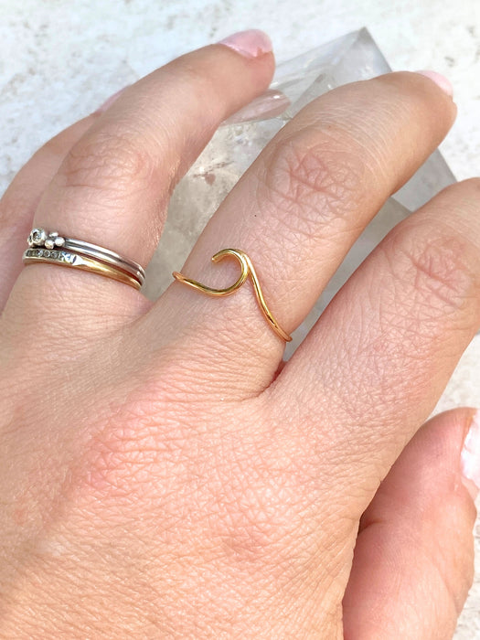 14kt Gold Filled Curling Wave Ring | Sizes 4 5 6 7 8 9 | Light Years Jewelry 