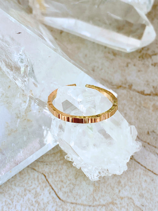 Textured Band Toe Ring | 14kt Gold Filled Sterling Silver | Light Years