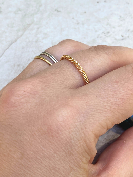 Thick Twisted Band | Gold Filled Rings Size 4 5 6 7 8 9 10 11 | Light Years 