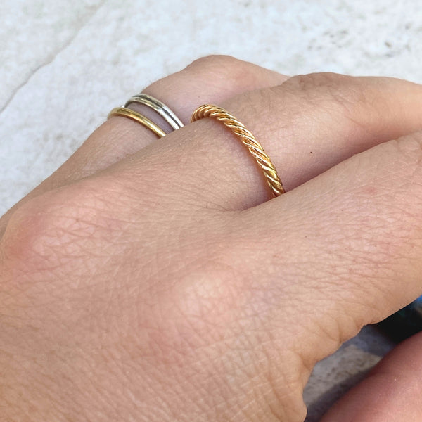 Thick Twisted Band | Gold Filled Rings Size 4 5 6 7 8 9 10 11 | Light Years 