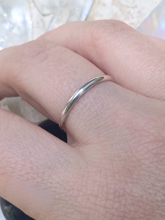 Rounded Sterling Silver Band | Size 3 4 5 6 7 8 9 10 11 Ring | Light Years Jewelry