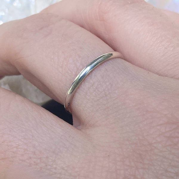 Rounded Sterling Silver Band | Size 3 4 5 6 7 8 9 10 11 Ring | Light Years Jewelry