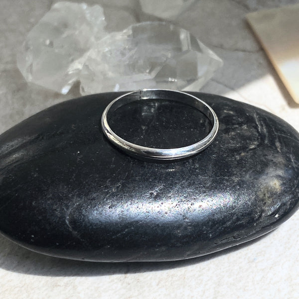 Rounded Sterling Silver Band | Size 3 4 5 6 7 8 9 10 11 Ring | Light Years Jewelry