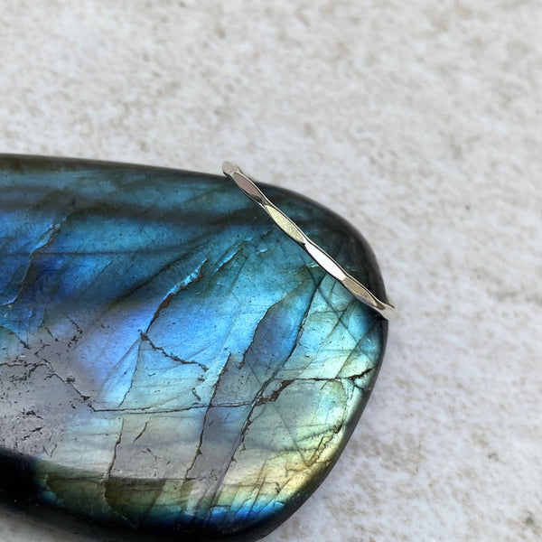 Thin Sterling Silver Hammered Band | Ring Size 5 6 7 8 9 | Light Years