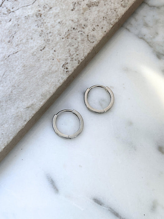 Hinged Huggie Hoops | Silver Gold Plated Earrings | Light Years Jewelry