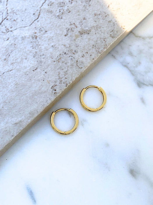 Hinged Huggie Hoops | Silver Gold Plated Earrings | Light Years Jewelry